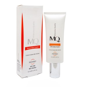 ام کیو کرم ضد افتاب،ضدلک و روشن کننده 55میل SPF50 بی رنگ مدل MQ ( Bio-Taches)