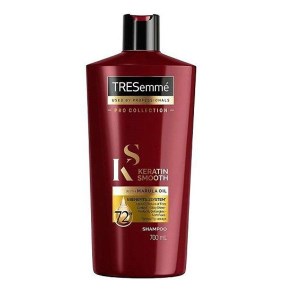 شامپو کراتین و نرم کننده700میل قرمز ترزمه TRESemme حاوی روغن مارولا مدل KERATIN SMOOTH