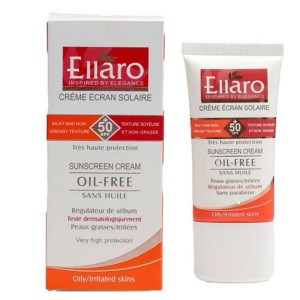 کرم ضدافتاب بی رنگ SPF50 الارو مناسب پوست چرب Ellaro