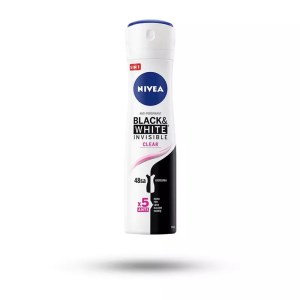 اسپری زنانه 150میل نیوا NIVEA مدل ( BLACK & WHITE INVISIBLE clear )