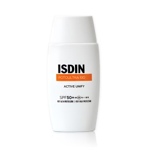 ایزدین کرم ضد افتاب و ضد لک بی رنگ SPF50 مدل اکتیو یونیفی ISDIN