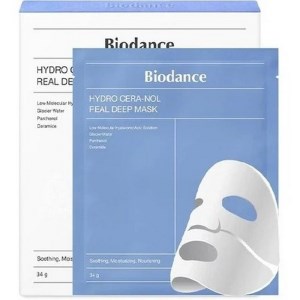 بایودنس پک ماسک ورقه ای 4 عددی بایودنس هیالورونیک اسید( آبی) Biodance