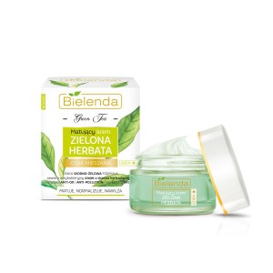 بی یلندا کرم روز مات کننده حاوی چایی سبز مناسب پوست مختلط و چرب 50 میل Bielenda