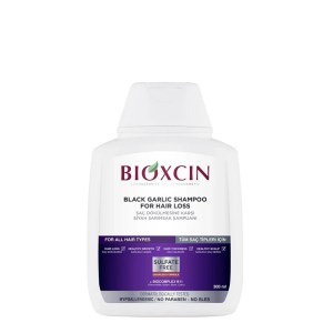 شامپو ضدریزش بیوکسین مدل سفید سیر سیاه بدون سولفات 300میل BIOXCIN