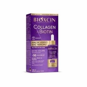 سرم ضدریزش و حجم دهنده مو بیوکسین مدل کلاژن و بیوتن بنفش 100میل BIOXCIN