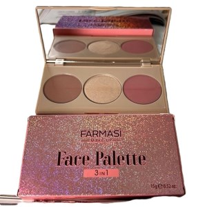 فارماسی پالت 3 کاره ( رژ گونه و هایلایتر و برنزر ) FARMASi
