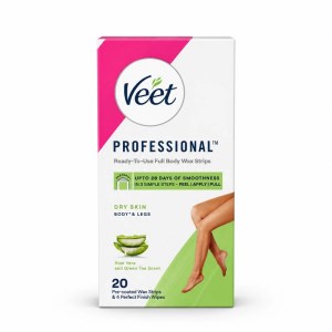 چسب موبر بدن 20عددی ویت با رایحه آلوئه ورا و چایی سبز مناسب پوست خشک Veet