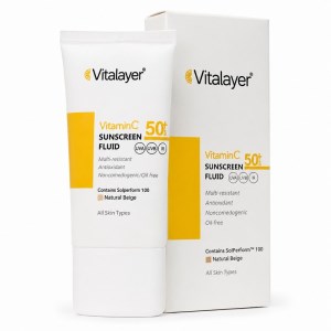 ویتالایر فلوئید ضدافتاب 50میل SPF50 ویتامین سی رنگی رنگ بژطبیعی مناسب انواع پوست Vitalayer ویتالایر فلوئید ضدافتاب 50میل SPF50 ویتامین سی رنگی رنگ بژطبیعی مناسب انواع پوست Vitalayer