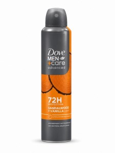 اسپری مردانه 250میل 72H داو Dove سفارش UK رایحه SANDALWOOD+VANILLA