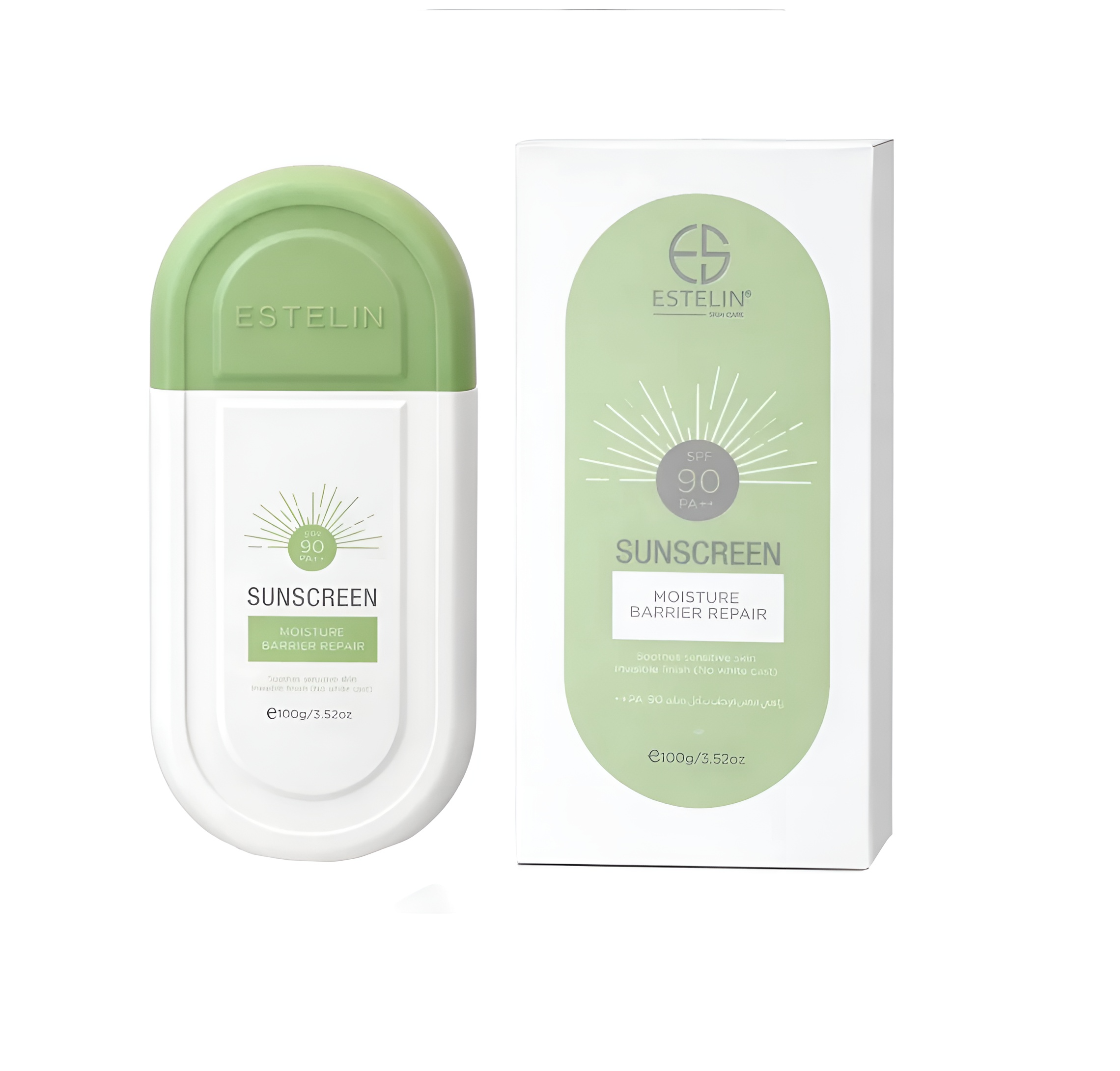 کرم ضد افتاب بی رنگ SPF90 استلین مدل MOISTURE BARRIER REPAIR حجم 100میل ESTELIN