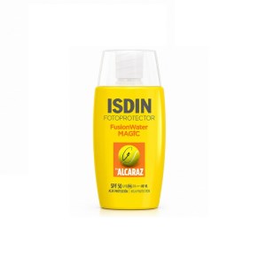 ضدآفتاب بی رنگ 50میل SPF50 ایزدین ISDIN مدل فیوژن واتر مجیک آلکاراز Fusion Water MAGIC ALCARAZ