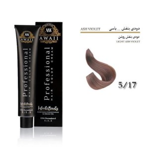 رنگ مو 120 میل اوایی شماره 5/17 دودی بنفش