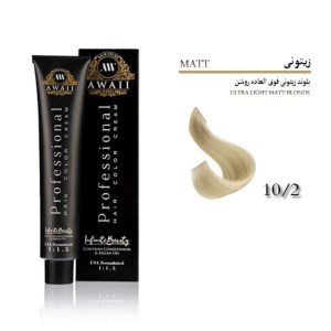 رنگ مو 120 میل اوایی شماره 10/2 زیتونی